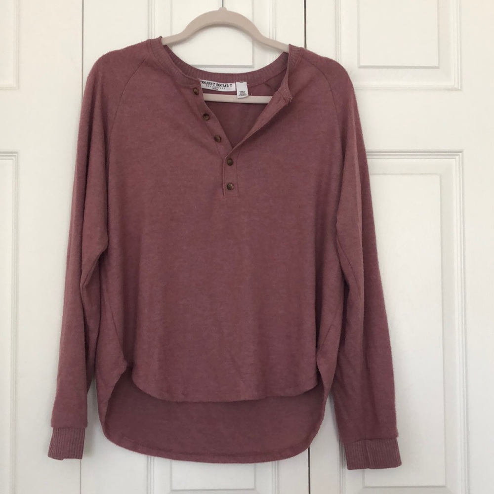 Project social t Henley sweater size medium
